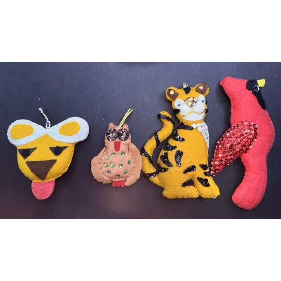 Mixed Lot 10 Bucilla Christmas Ornaments Animals Mouse Kangaroo Squirrel Robin + - Picture 2 of 6